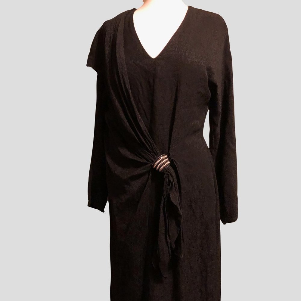 Francesca de Damon Vintage Black Silk Dress